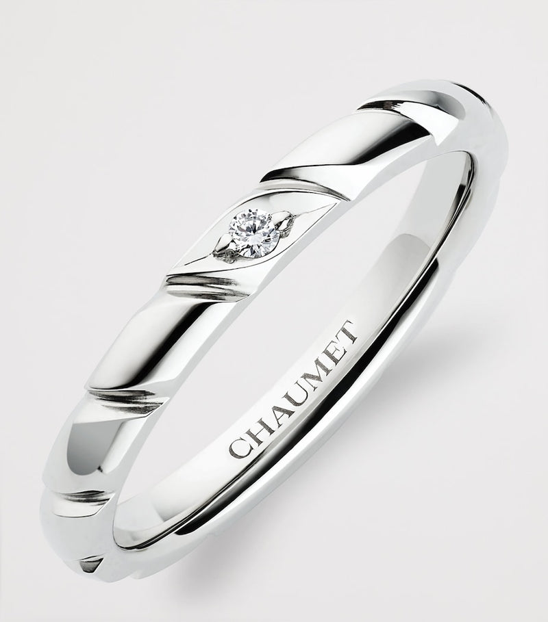 Chaumet Torsade de Chaumet platinum diamond wedding band, imported from the UK