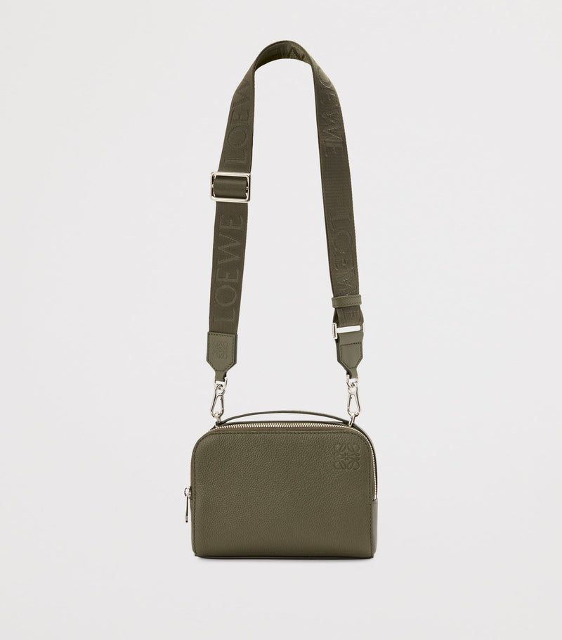 Loewe leather camera bag with two compartments and strap - British product