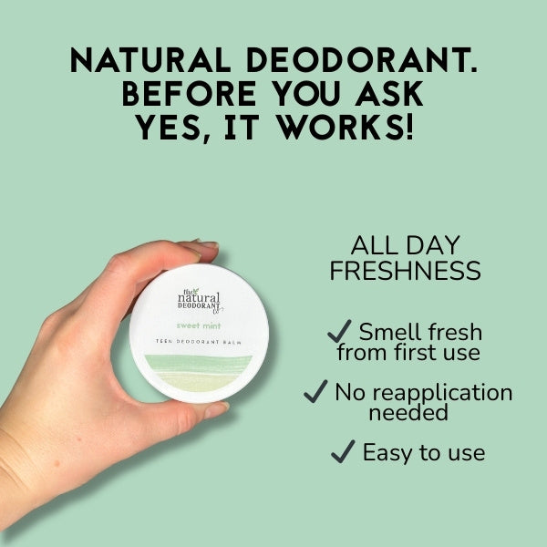 The Natural Deo Co Teen Deodorant Balm Sweet Mint 55g - British product