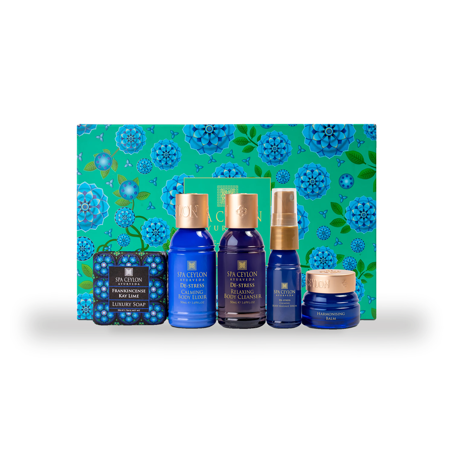 De-Stress Home Spa Set six-piece aromatherapy kit, UK version