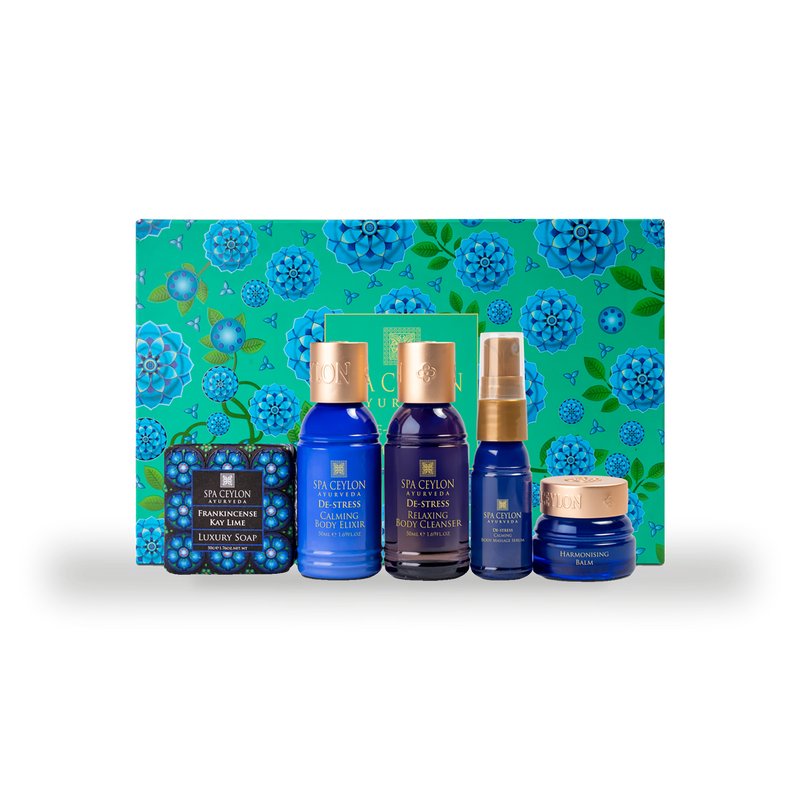 De-Stress Home Spa Set six-piece aromatherapy kit, UK version