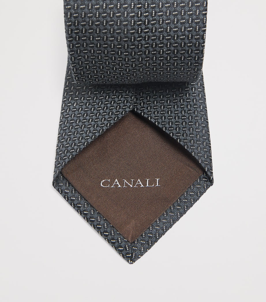 Canali silk-wool jacquard tie 8cm (British brand)