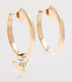 Valentino Garavani asymmetric hoop earring with crystal V pendant (British brand)