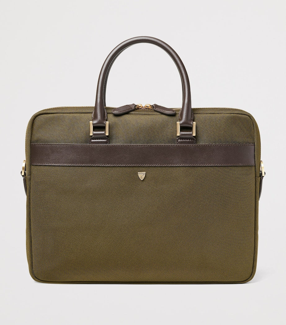 Aspinal of London nylon slim briefcase for laptop, UK version