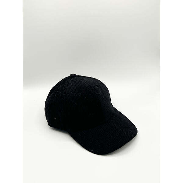SVNX corduroy cap in black, one size, imported from the UK