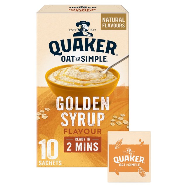 Quaker Oat So Simple Golden Syrup Porridge Sachets Cereal   10 per pack Cereals M&S   