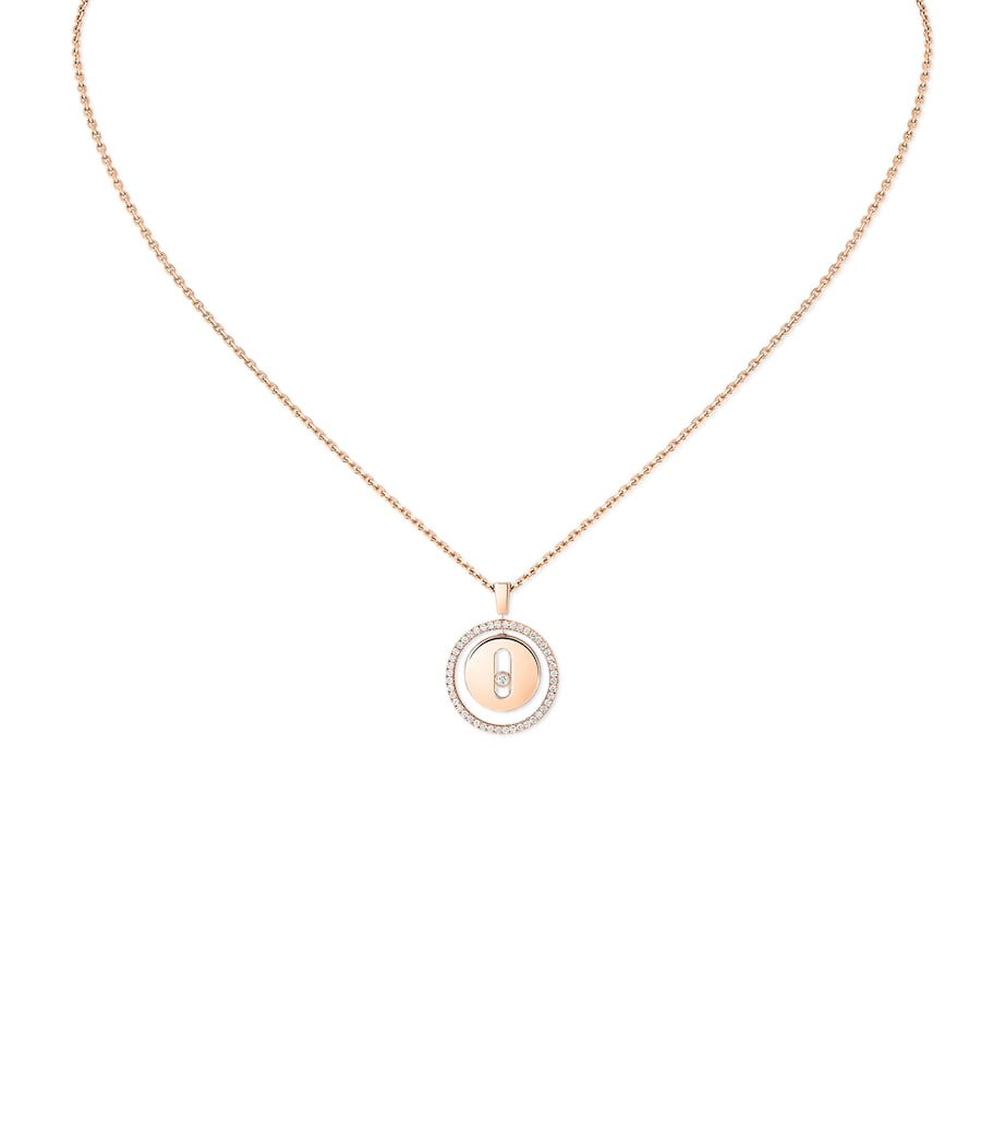 Messika Lucky Move rose gold diamond necklace 0.18ct, UK version