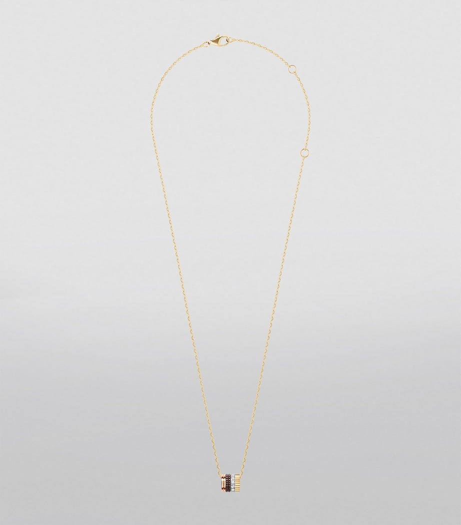 Boucheron Quatre Classique pendant mixed gold and diamonds, imported from the UK