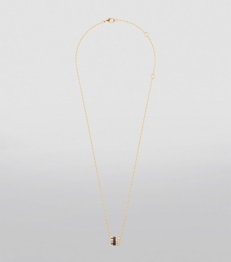Boucheron Quatre Classique pendant mixed gold and diamonds, imported from the UK