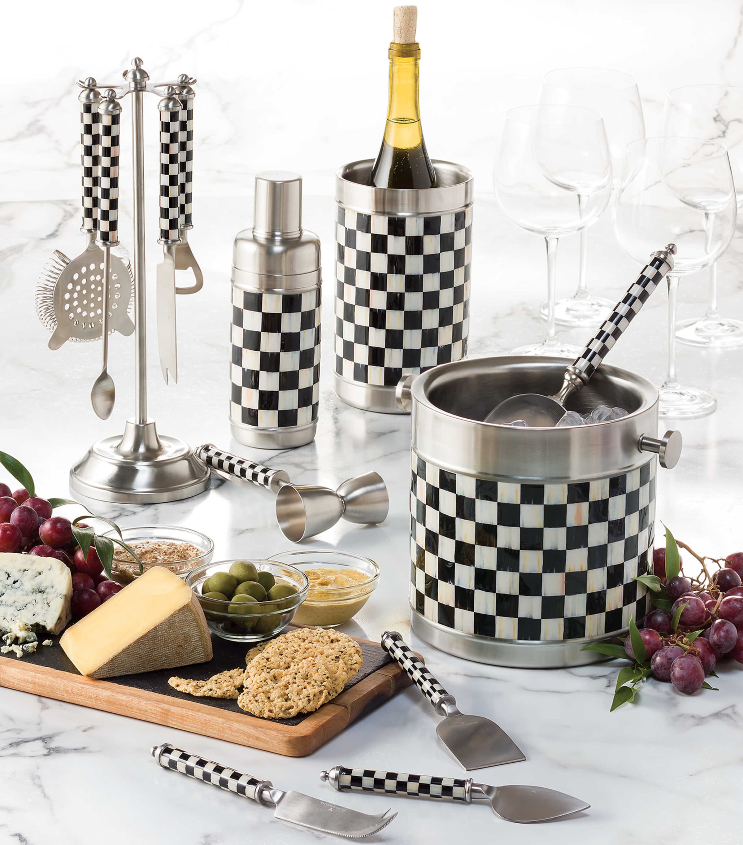 MacKenzie-Childs Courtly Check wine cooler, imported from the UK