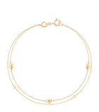 Astrid & Miyu gold topaz heart charm bracelet, imported from the UK