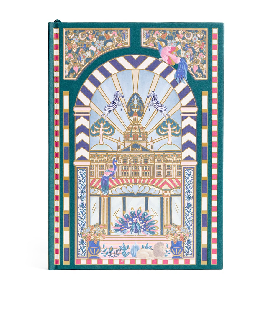 Harrods Enchanted Emporium hardback notebook with lined pages and marble-effect edges, 21x15.5cm, UK version