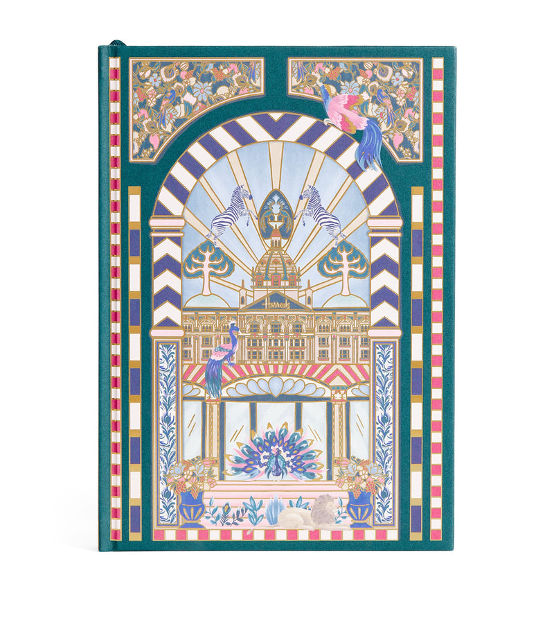 Harrods Enchanted Emporium hardback notebook with lined pages and marble-effect edges, 21x15.5cm, UK version