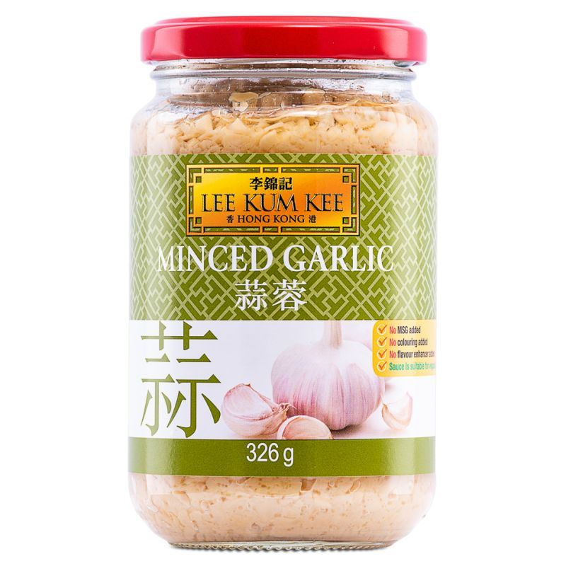 Lee Kum Kee minced garlic in a jar - British product