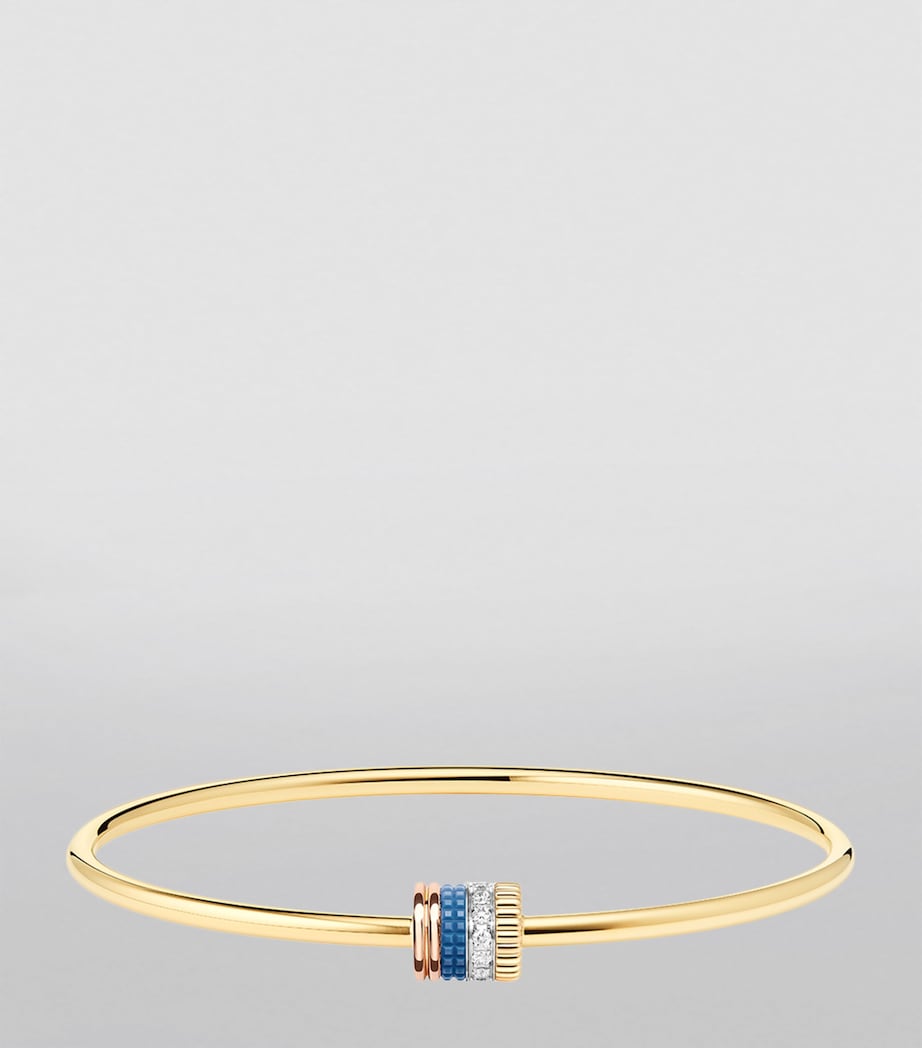 Boucheron Quatre Blue bangle 18k gold with denim Hyceram (British brand)