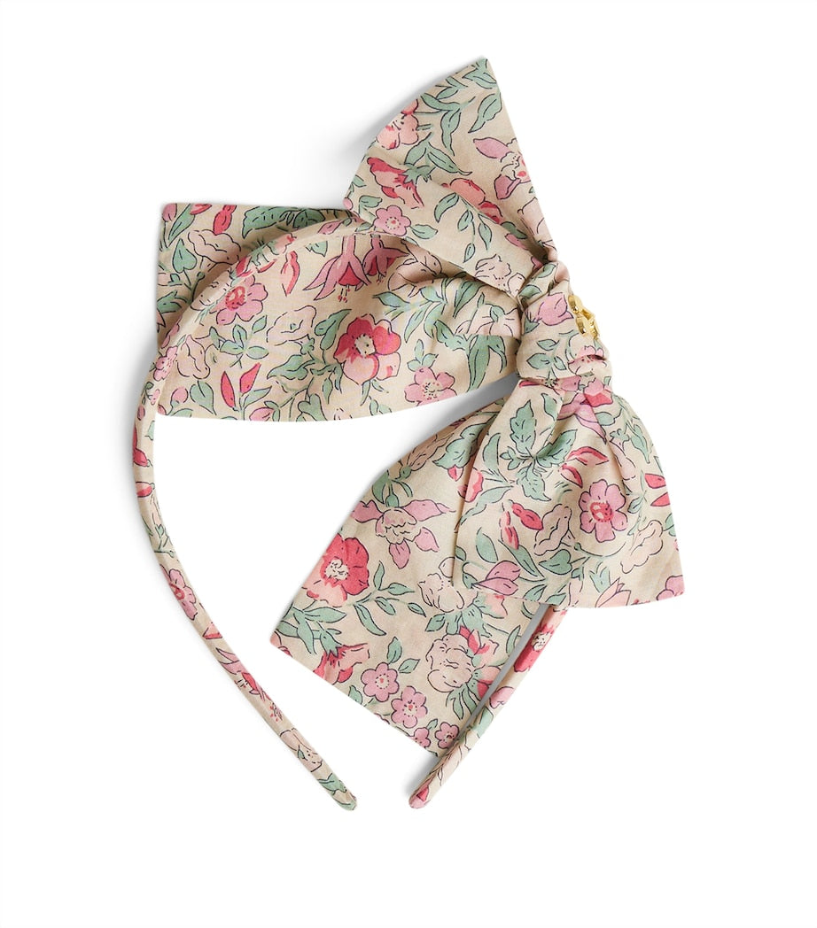 Bonpoint cotton bow headband with floral print (British brand)