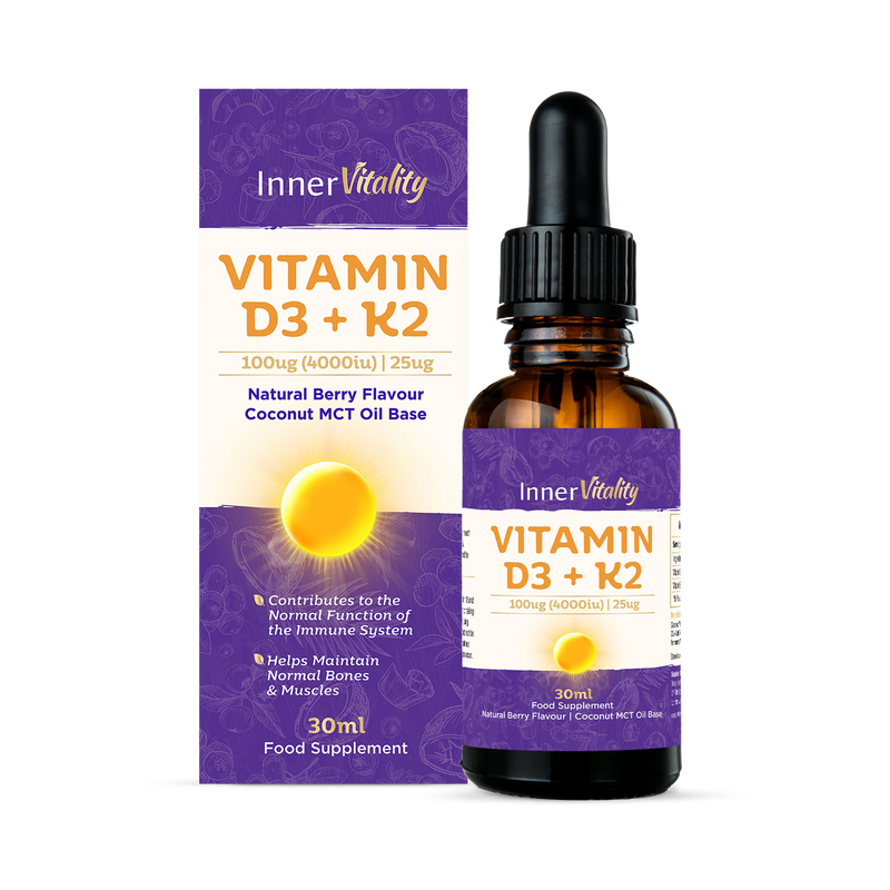 Inner Vitality D3 K2 drops Natural Berry 30ml (British brand)