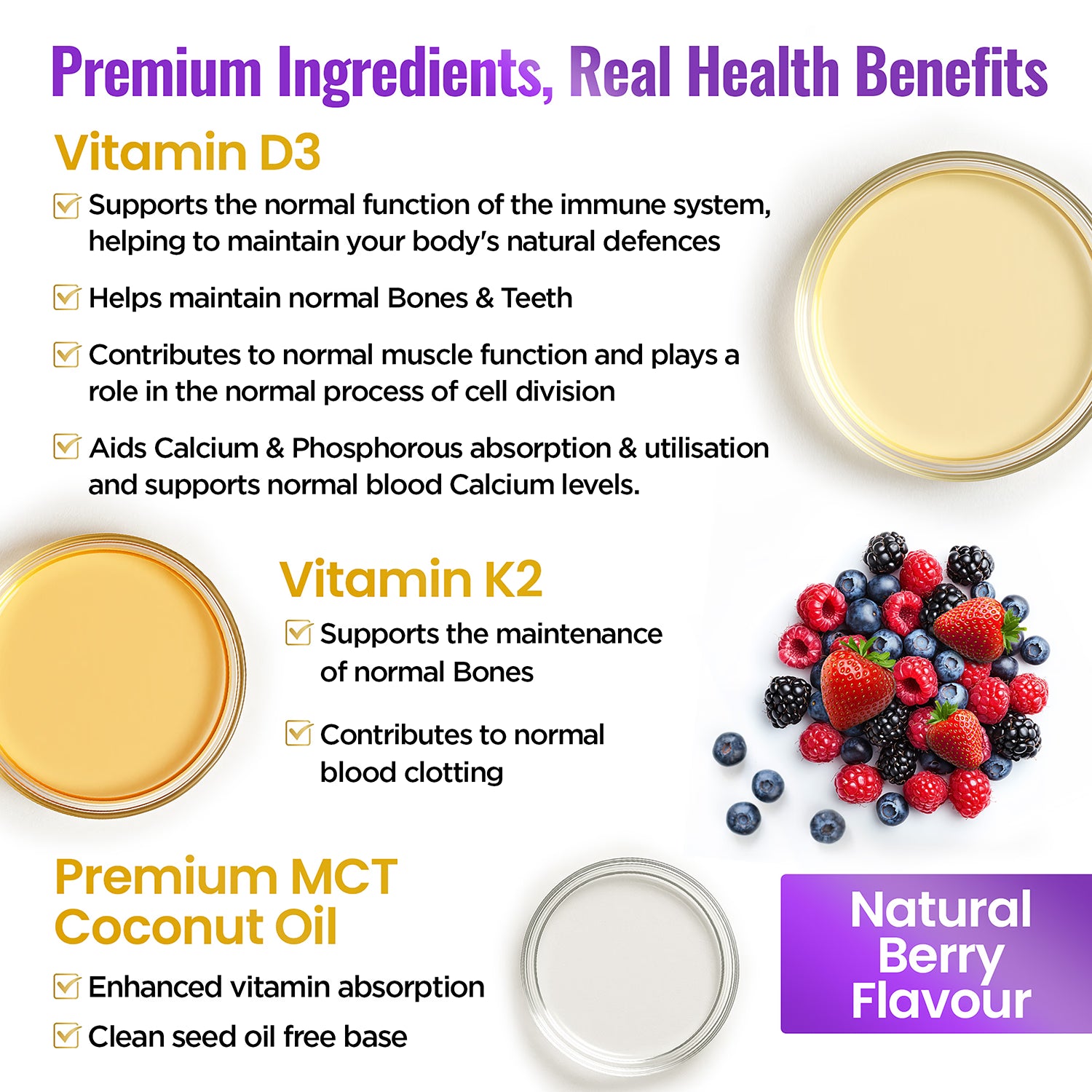 Inner Vitality D3 K2 drops Natural Berry 30ml (British brand)