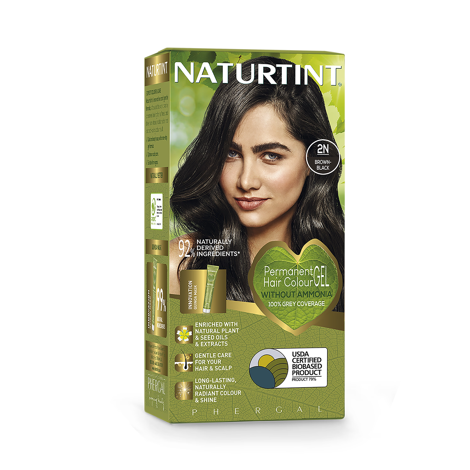 Naturtint 2N brown black hair colour, imported from the UK