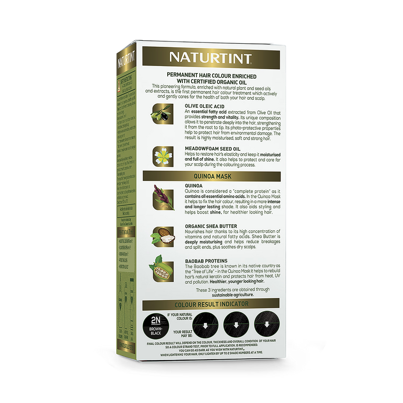 Naturtint 2N brown black hair colour, imported from the UK
