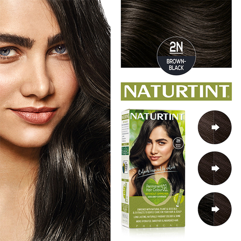 Naturtint 2N brown black hair colour, imported from the UK