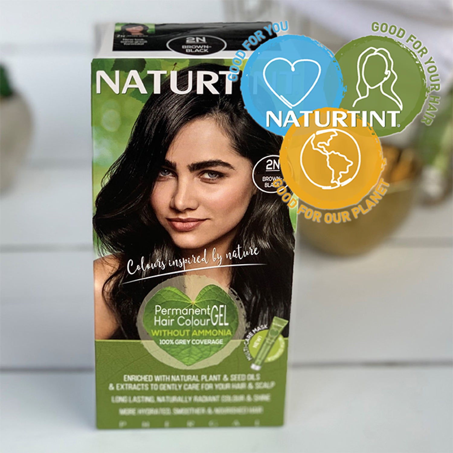Naturtint 2N brown black hair colour, imported from the UK
