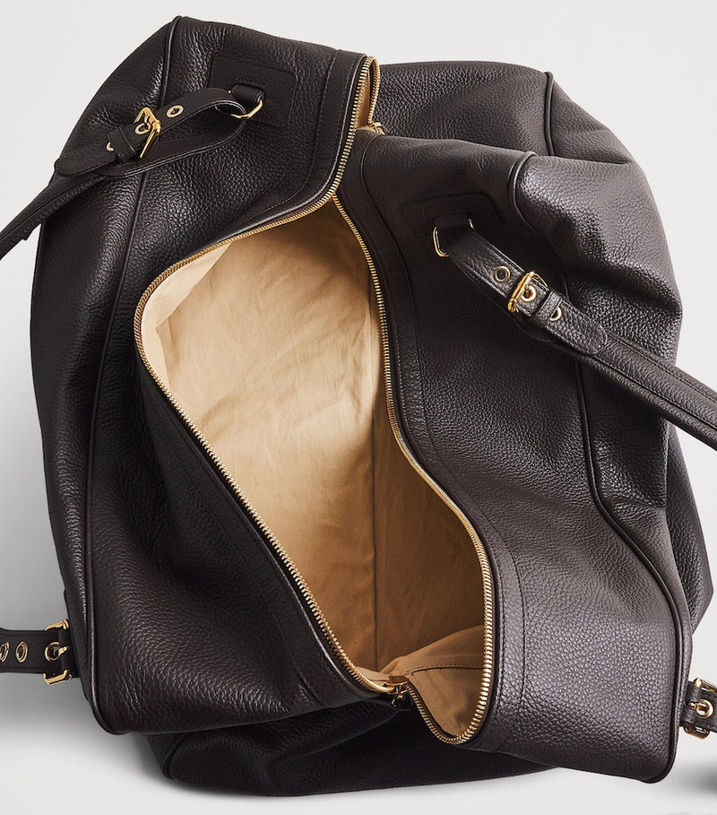 Eleventy leather duffel bag with adjustable straps, approx. 31.5 x 31.5 x 31 cm - British product