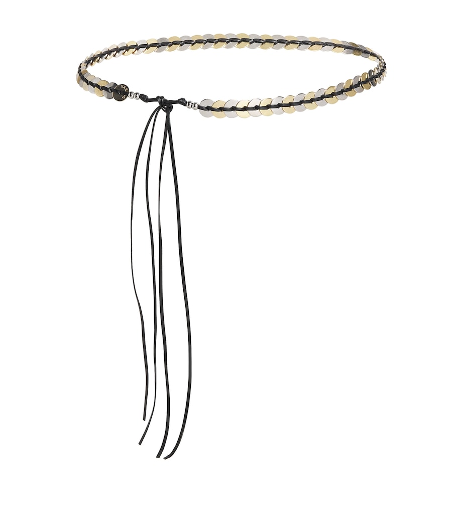 Sandro Paris leather jewellery belt with disc embellishments (British brand)