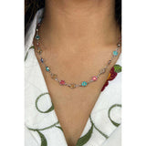 SVNX round multicolour crystal necklace 45+7cm, UK version