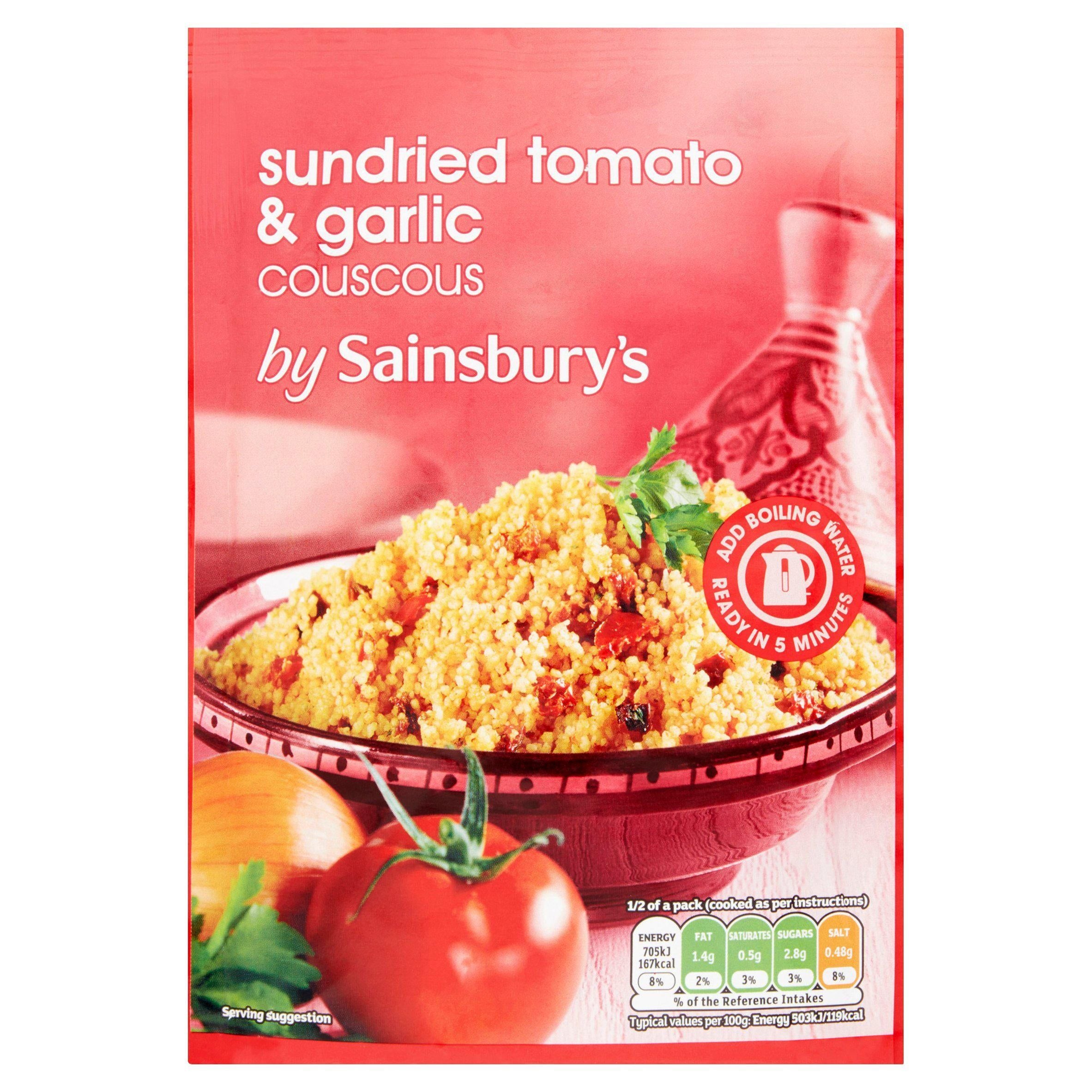 Sainsbury's Sundried Tomato & Garlic Couscous 110g Quinoa couscous & pulses Sainsburys   