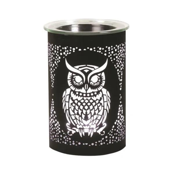 Aroma black electric wax melter 12cm with owl design, UK version