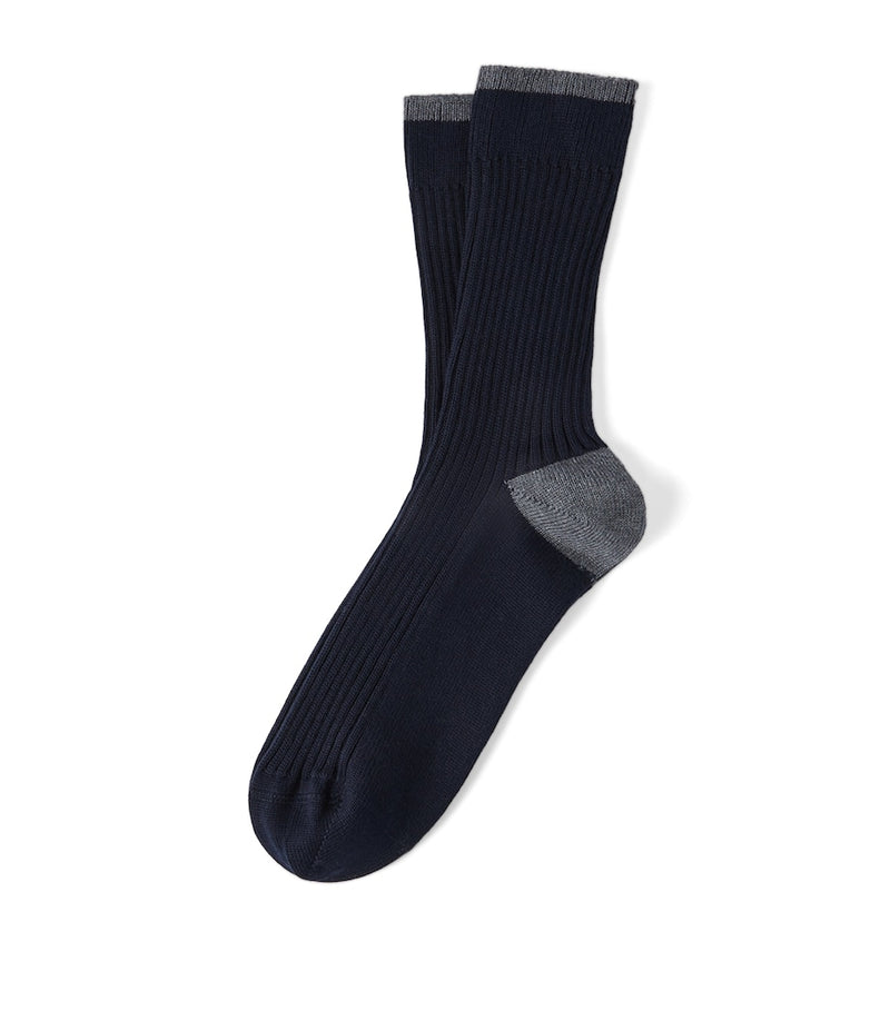 Brunello Cucinelli ribbed cotton socks, imported from the UK