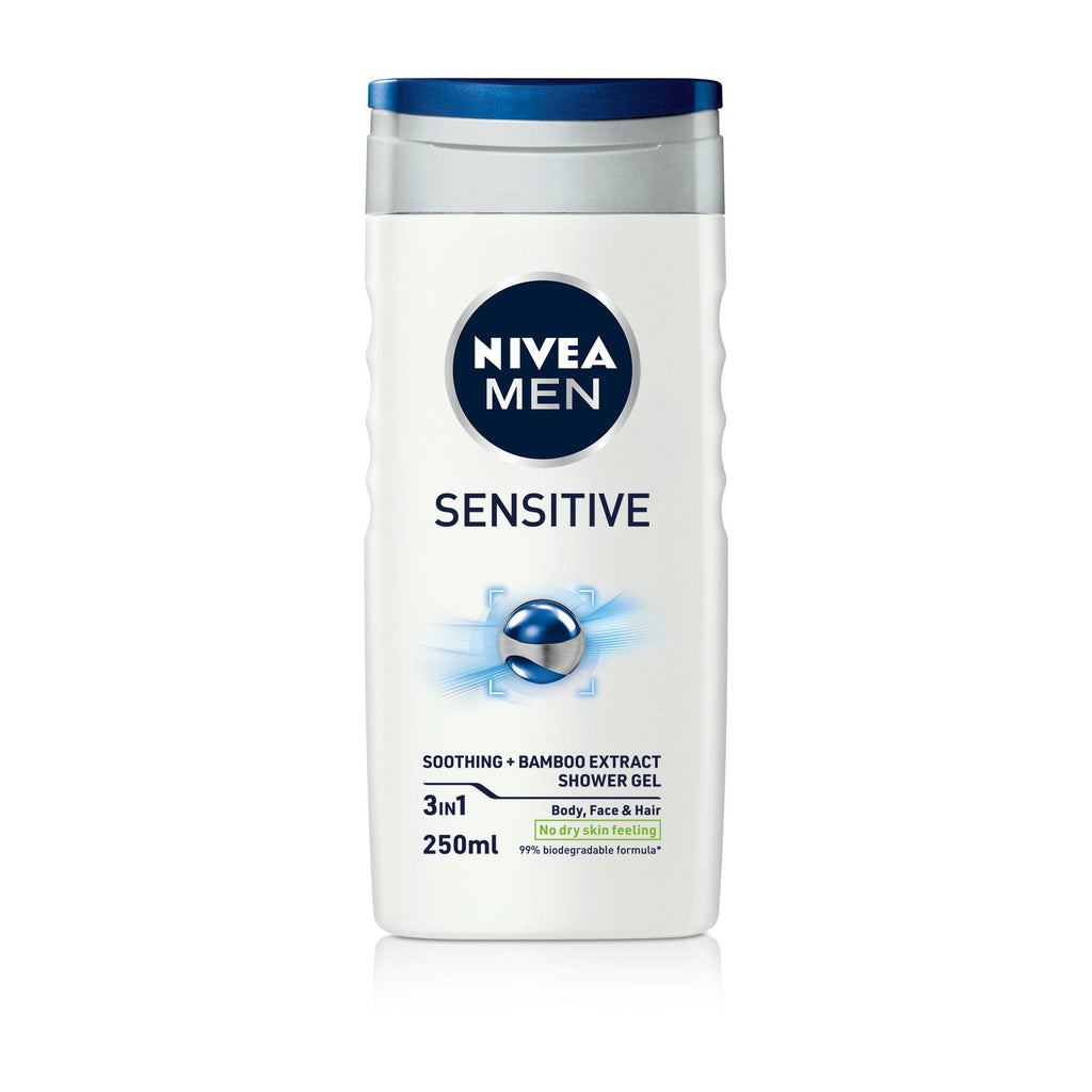 NIVEA MEN Sensitive Shower Gel for Body, Face & Hair 250ml