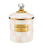 MacKenzie-Childs small Rosy Check canister 12cm, imported from the UK
