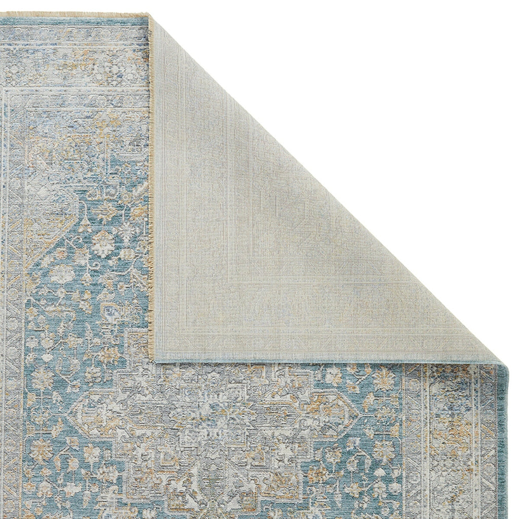 Elegant Heirloom Blue & Ivory Patterned Rug in 2 Sizes