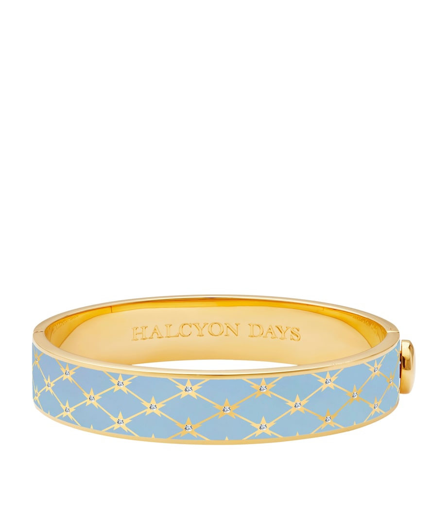 Halcyon Days gold-plated enamel star bangle - British product