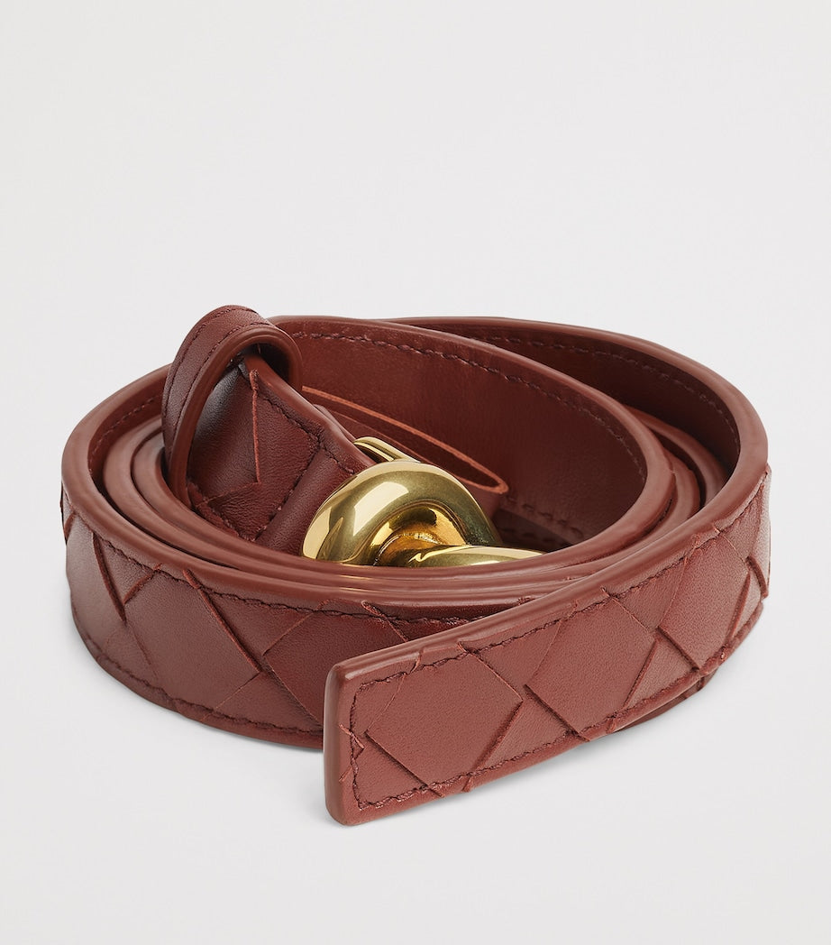 Bottega Veneta leather knot belt with Intrecciato weave (British brand)