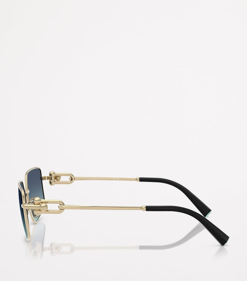 Tiffany & Co. TF3111 metal rectangular sunglasses, imported from the UK