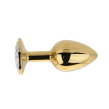 Loving Joy butt plug gold metal clear stone small, UK version