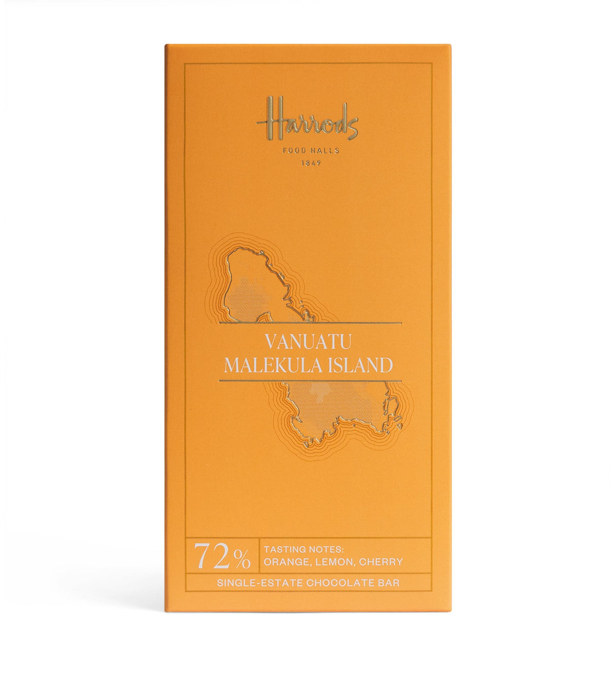 Harrods Single-Estate 72% Cocoa Malekula Island chocolate bar 70g, UK version