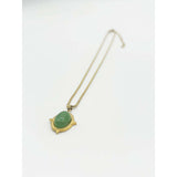 SVNX green stone pendant necklace stainless steel gold imported from the UK