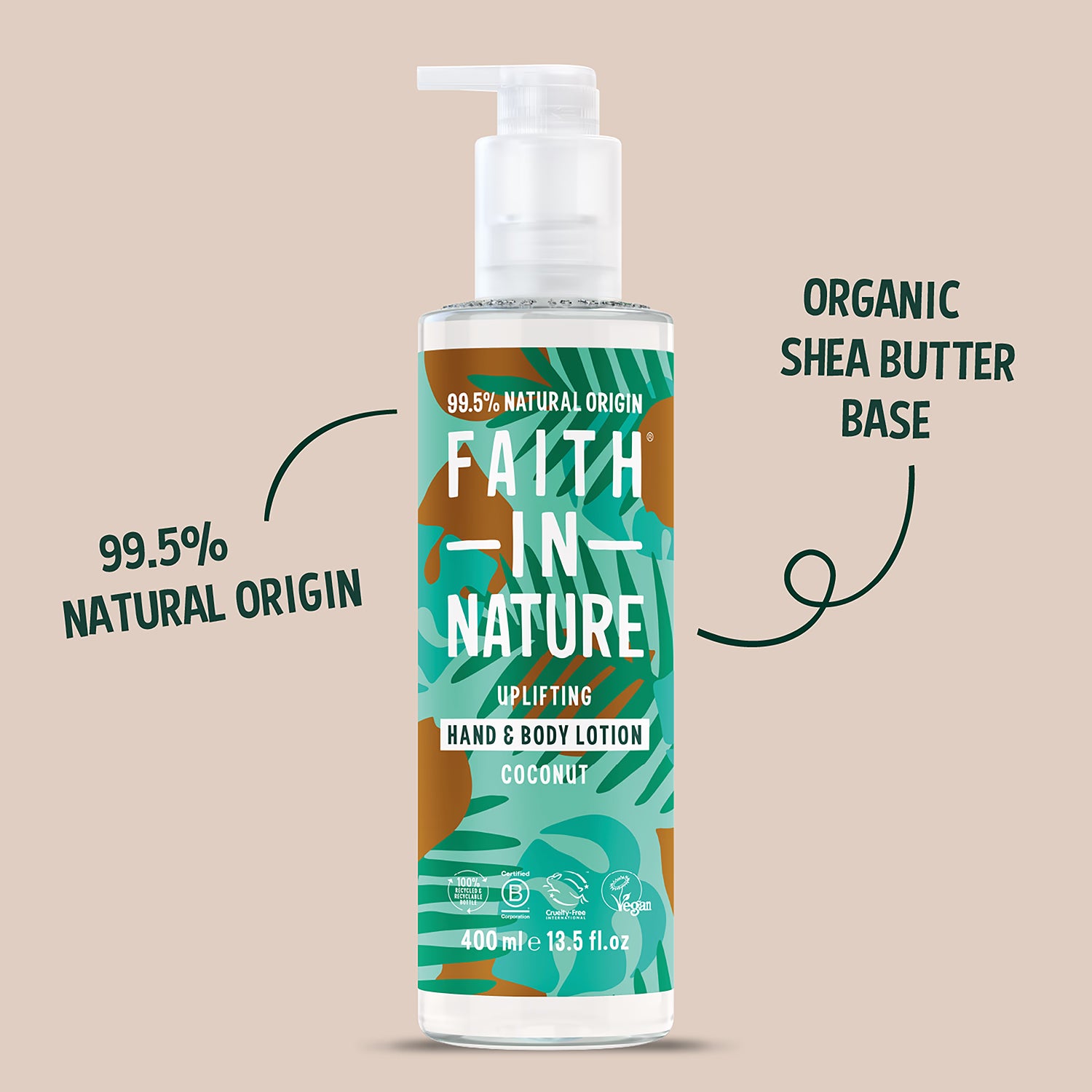 Faith In Nature coconut hand and body lotion 400ml - British product