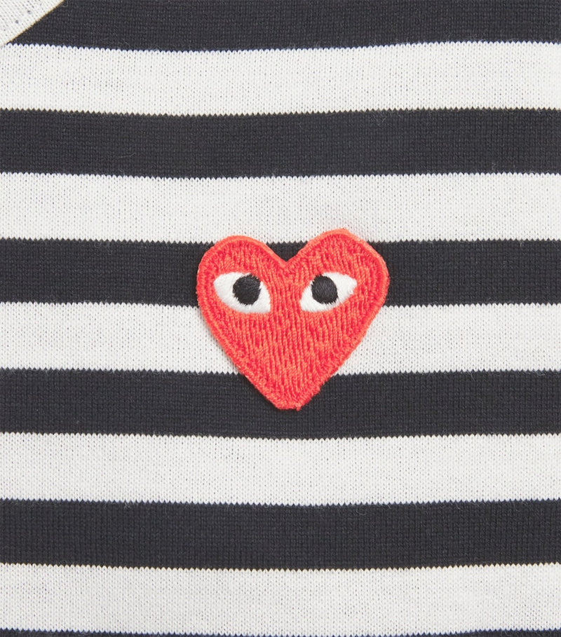 Comme Des Garçons Cotton Stripe Heart Logo T-Shirt (2-6 Years)