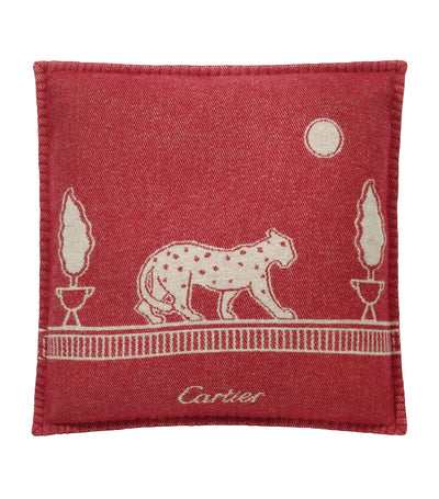 Coussin Panthère de Cartier en laine mérinos-cachemire Harrods 50cm x 50cm - Achetez en ligne chez McGrocer