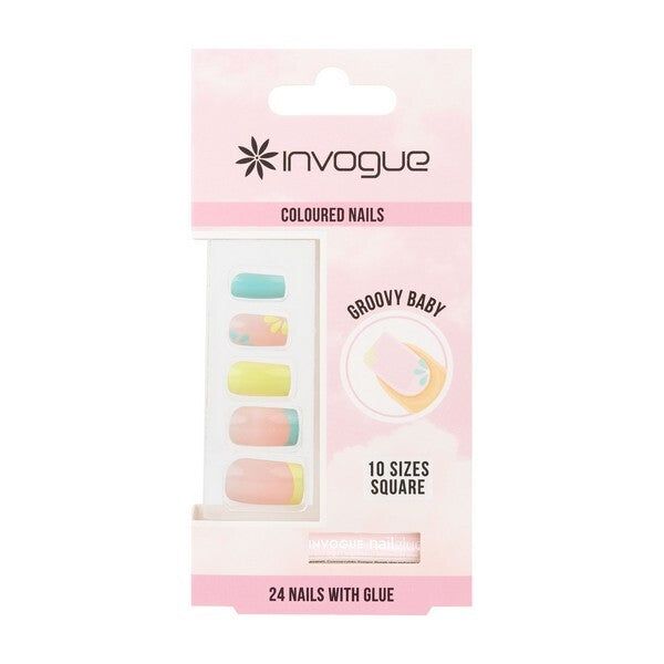 Invogue Groovy Baby Nails Square Nails (24 Pieces) GOODS Superdrug   