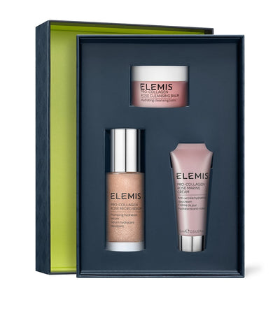 Hydrating Rose-Infused Skincare Gift Set with Cleanser, Serum, and Cream