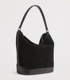 Sandro Paris suede Tangoso bucket bag with gold-tone hardware - British product