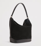 Sandro Paris suede Tangoso bucket bag with gold-tone hardware - British product