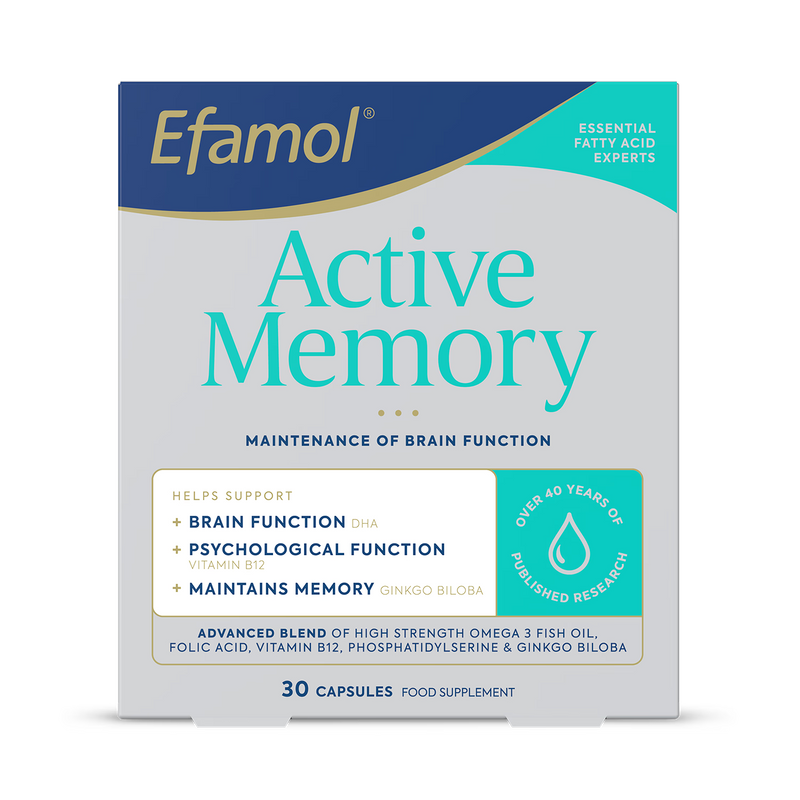 Efamol Active Memory brain supplement 30 capsules, UK version