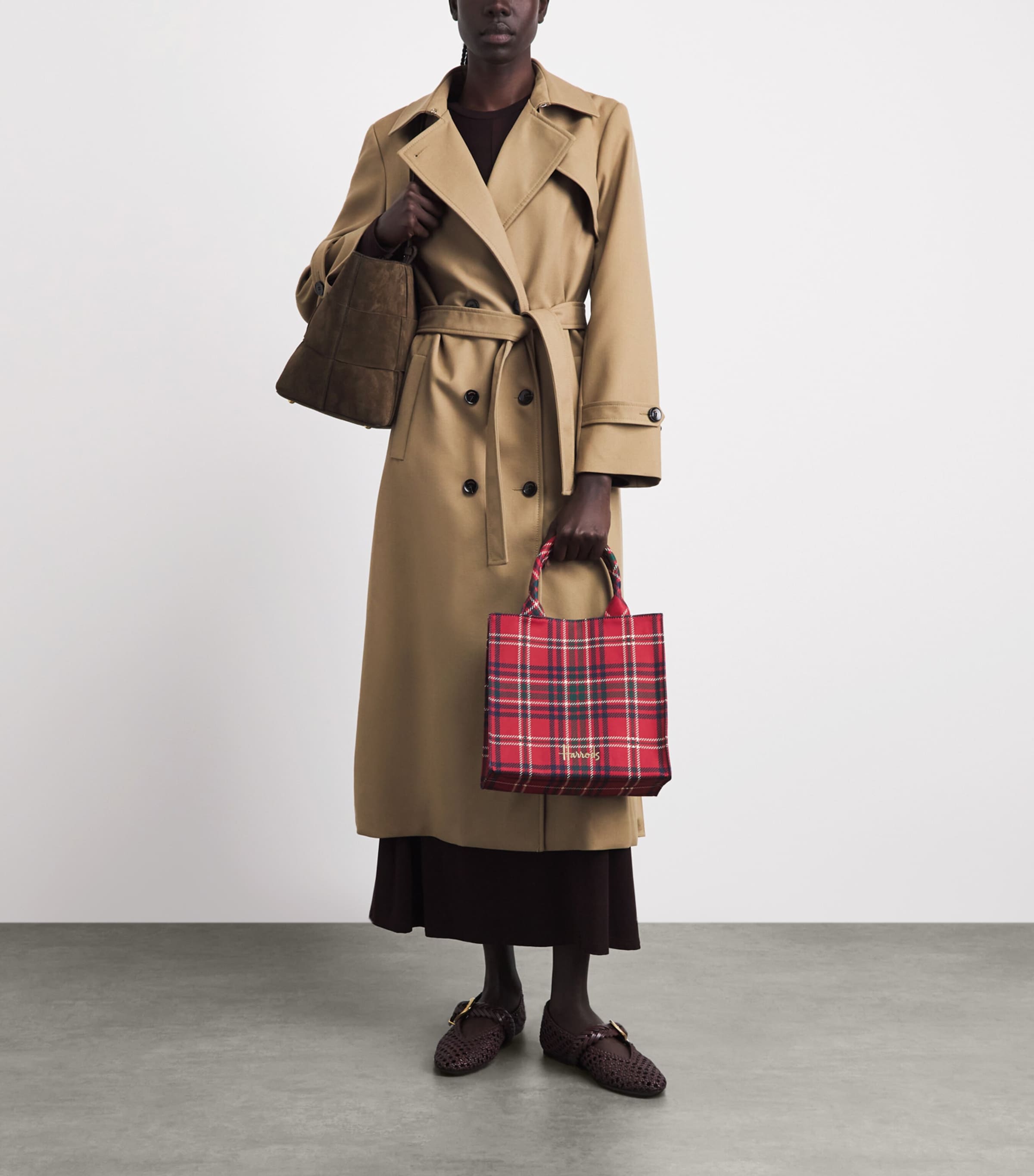Harrods small tartan tote bag cotton canvas - British product